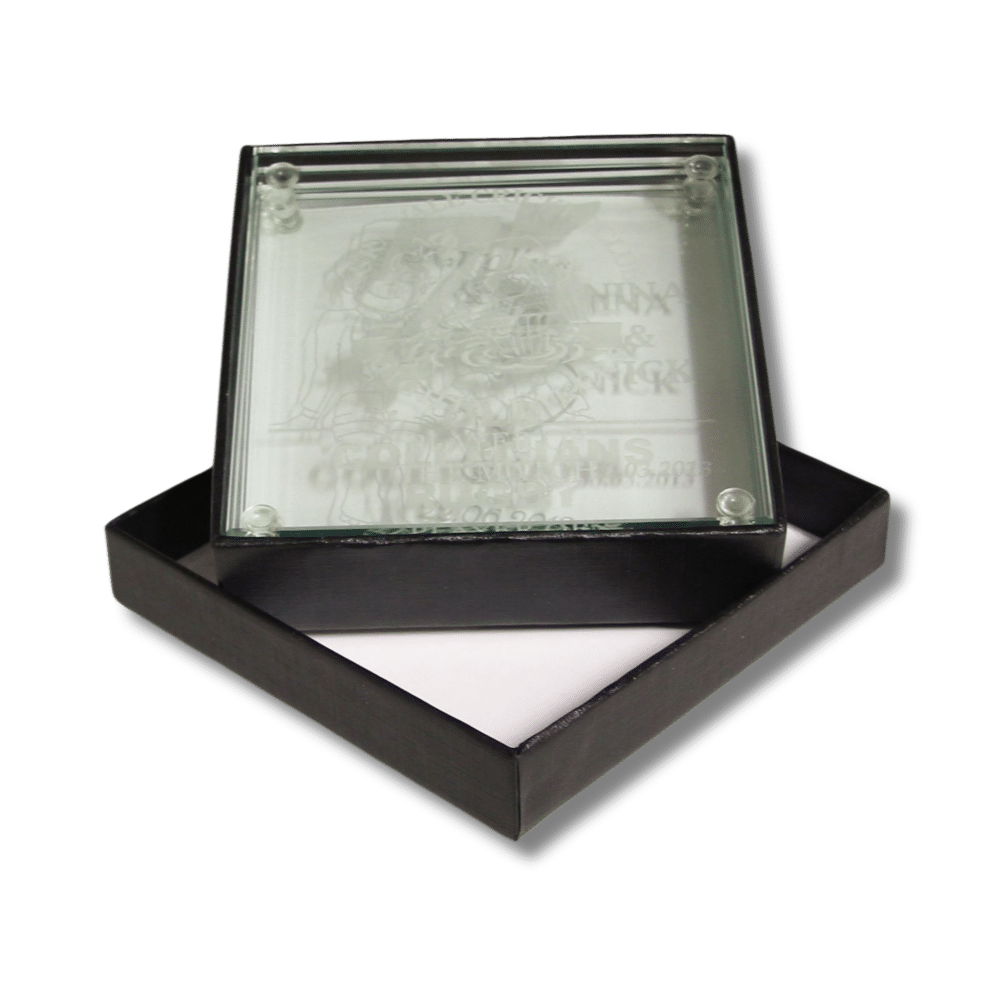 customised-glass-drink-coasters-with-gift-box-abc2000 Customised Glass Drink Coasters