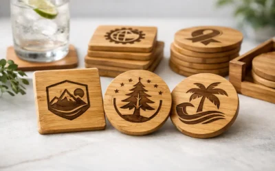 Bamboo Coasters Custom for Brands and Events