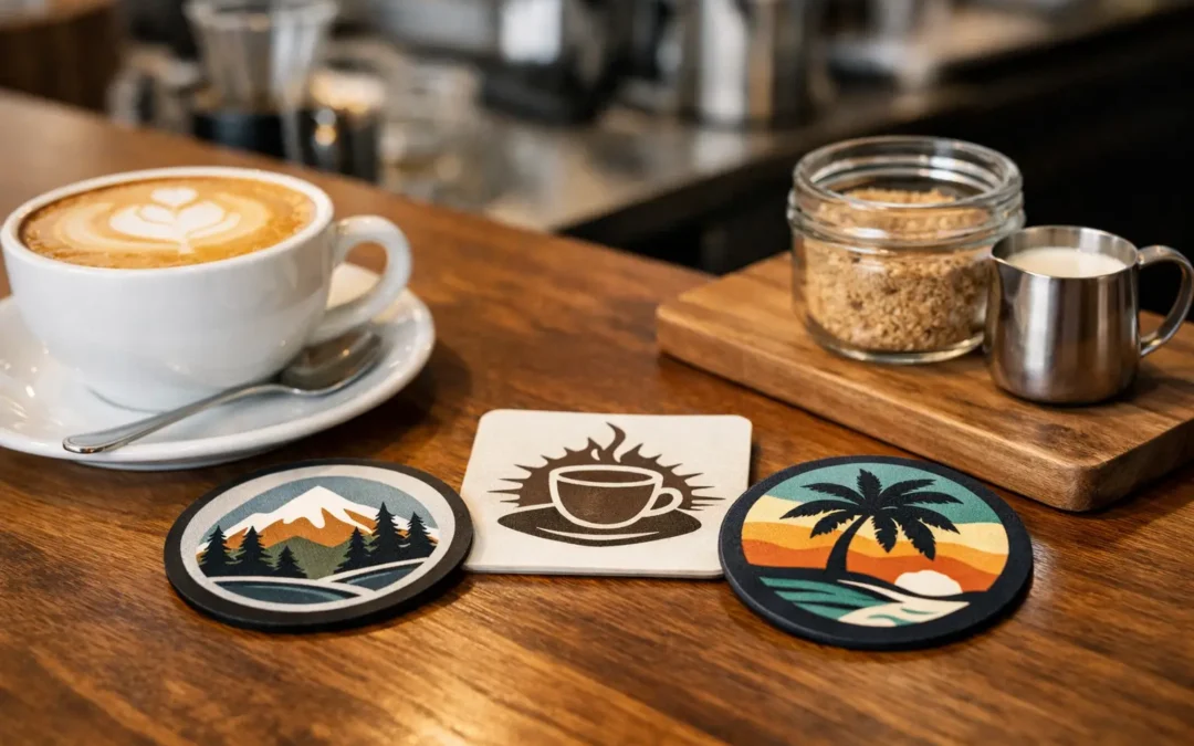 Branded Coasters for Cafes That Work Hard